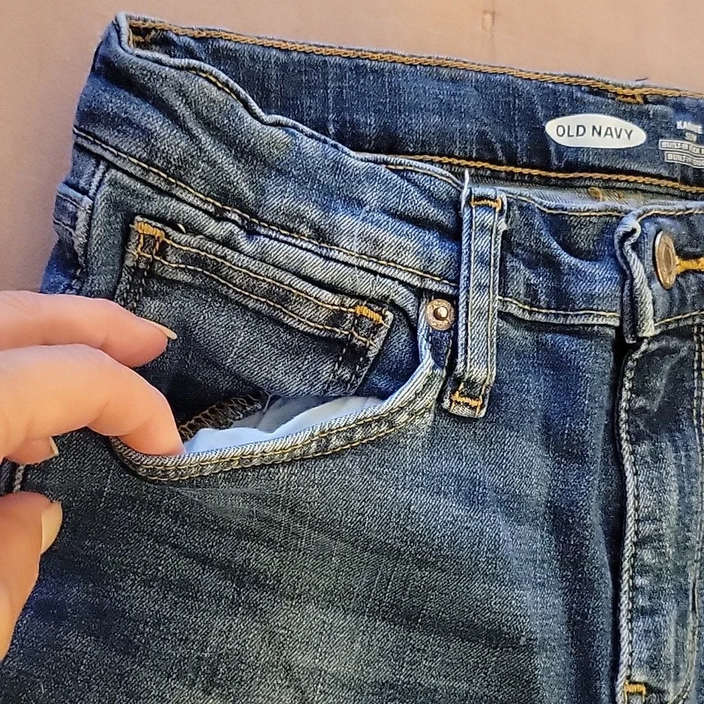 Adjustable Waist Distressed Jeans